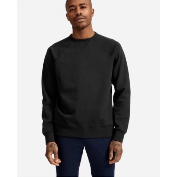 Everlane The Classic French Terry Crew Neck Sweatshirt Black Unisex XXS - Picture 2 of 8